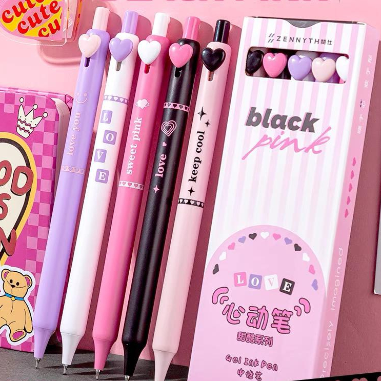 

[HARU] Blackpink Gel Pen Premium Quality Pen 0.5mm Pulpen Gel Alat Tulisan Tinta Hitam