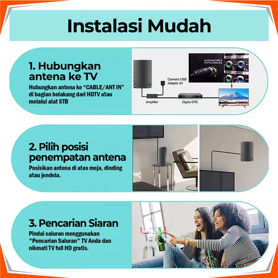 ANTENA TV HDTV HD006 Antenna TV Digital Indoor Outdoor