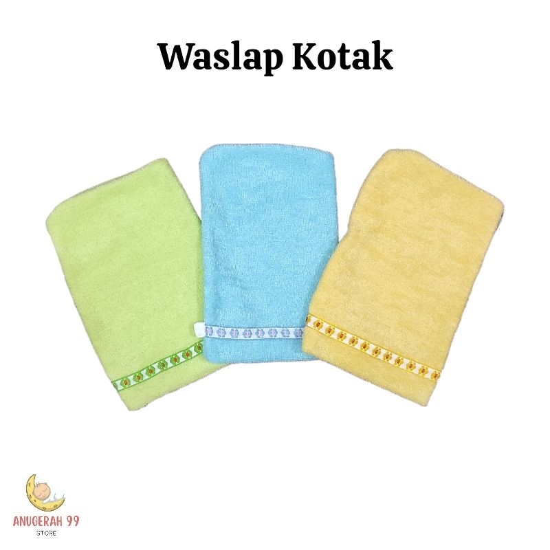 Waslap Bayi Kotak Handuk Tebal / Waslap Mandi Bayi Kotak Murah Tebal / Waslap Bayi Premium Quality