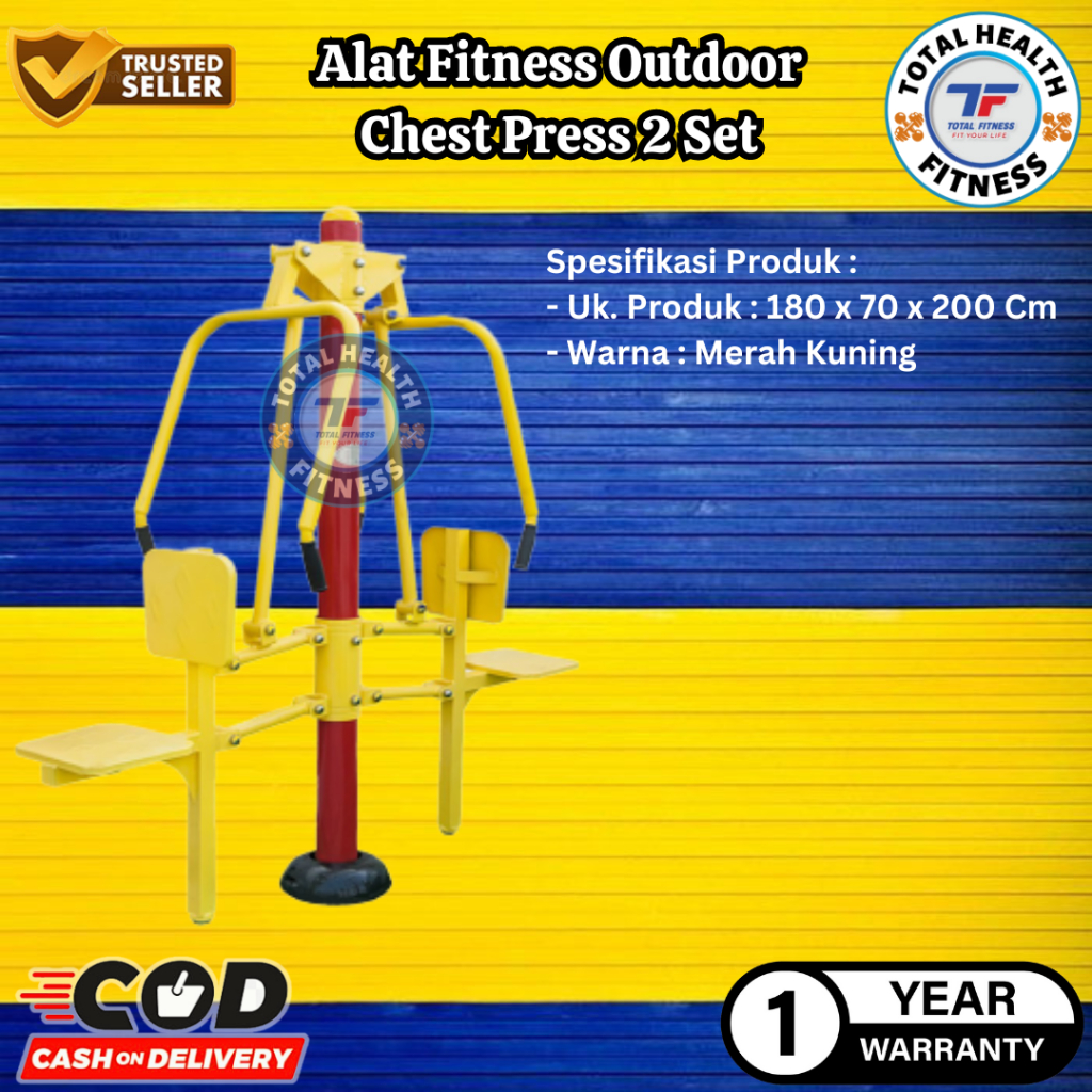 Alat Fitness Outdoor Chest Press 2 Set Total Fitness - Alat Olahraga Out Door - Alat Gym Fitness Taman - Alat Olahraga Outdoor