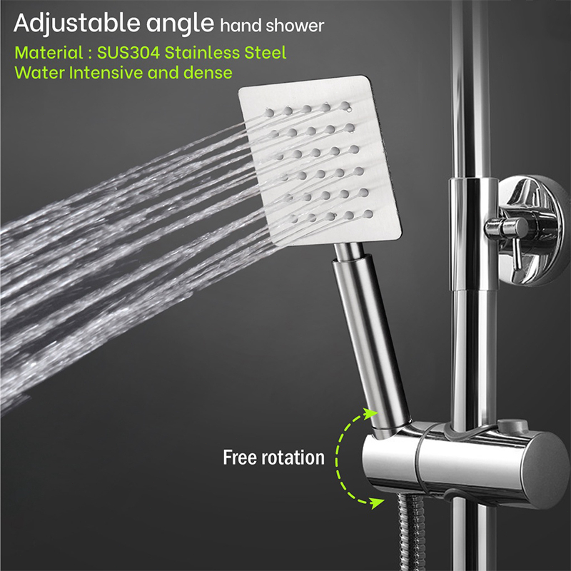 REAIM Shower Kamar Mandi 2 Dalam 1 Set Keran Original Shower Dengan Faucet Sprayer Faucet Panas Hand Shower Shower Set Full Stainless Shower Colum Set Mandi