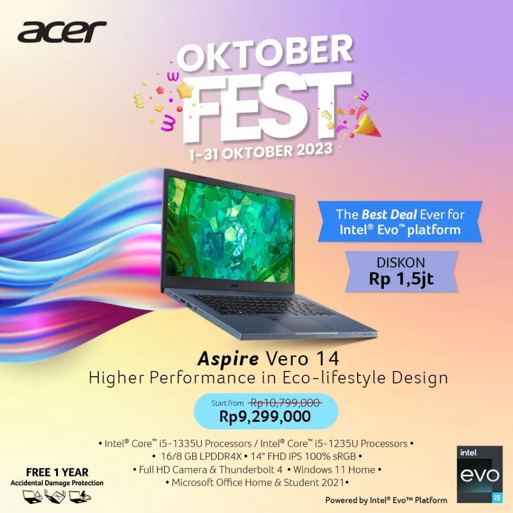 Acer Aspire Vero (AV14-51-59QK) 14 inch - Intel Evo Laptop