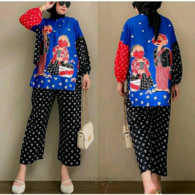 SETELAN TEJO JAMU GENDONG SEMERBAK BATIK ORIGINAL ONE SET TEJO SETELAN WANITA KEKINIAN VIRAL KEKINIA