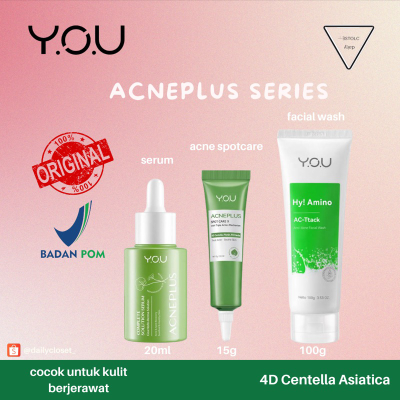 [New] YOU Acneplus Series | Y.O.U Serum Acneplus, Facial Wash, Acneplus Spotcare
