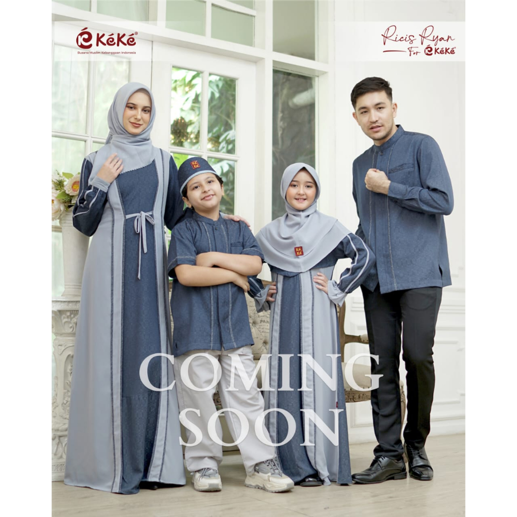 ( Sarimbit Keke Ricis Satory Series Navy) Gamis Keke GDK Koko Dewasa KD Gamis Anak GAK Koko Anak KA