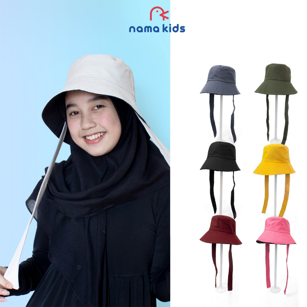 TOPI BUCKET WIDE SELEBGRAM COUPLE ANAK DAN BUNDA BUCKET WIDE selebgram aksen tali TOPI BUCKET MUSLIM