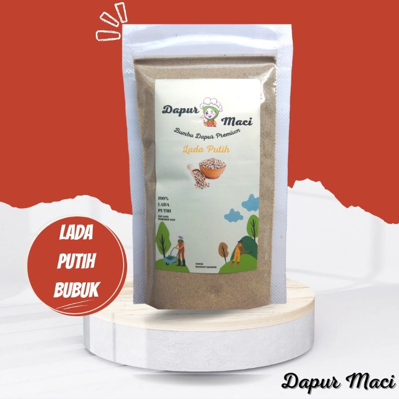 

Lada Putih Bubuk / Merica Bubuk / Ground white Pepper / Bumbu Dapur / Pouch Refill 100 Gr - Dapur Maci