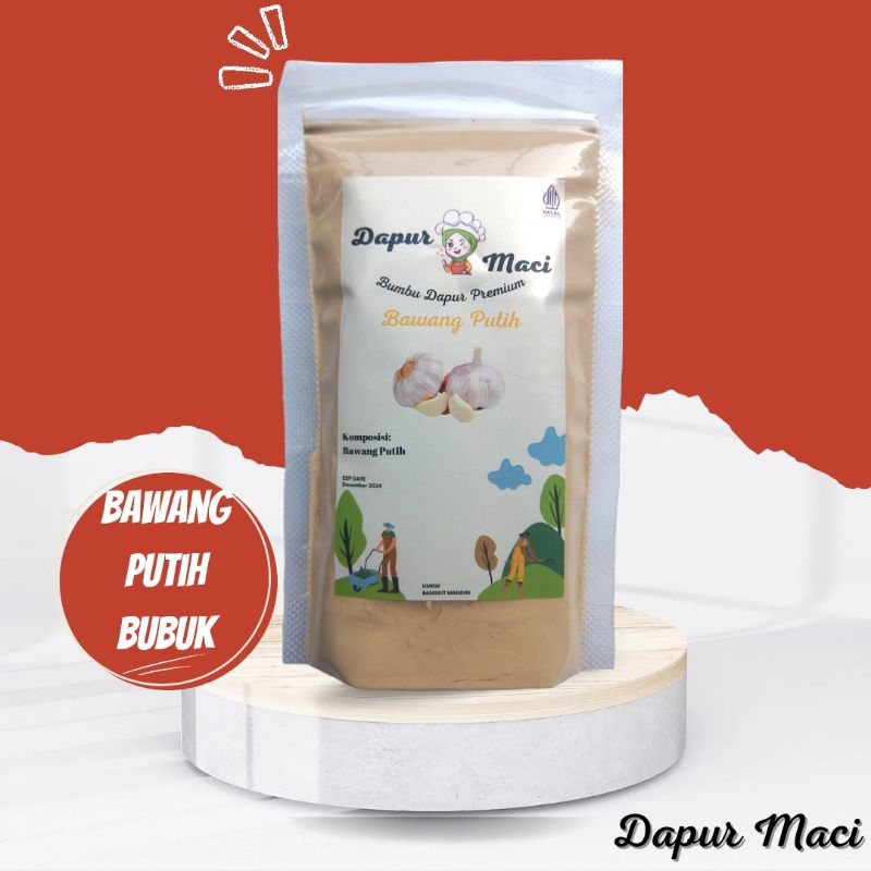 

Bawang Putih Bubuk / Ground Garlic / Bumbu Dapur / Pouch Refill 100 Gr - Dapur Maci