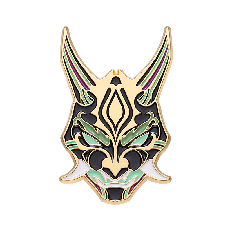 GENSHIN IMPACT XIAO pin bros LUCU, hiasan tas, baju, jaket, topi lucu anime pin EMBLEM