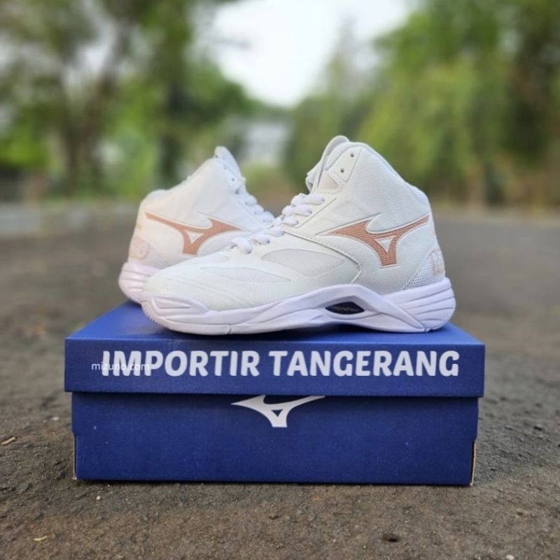 Sepatu Voli Putih Gold Wanita Sepatu Voli Wanita Mizuno Wave Sepatu Mizuno Voly Putih Polos 36-40