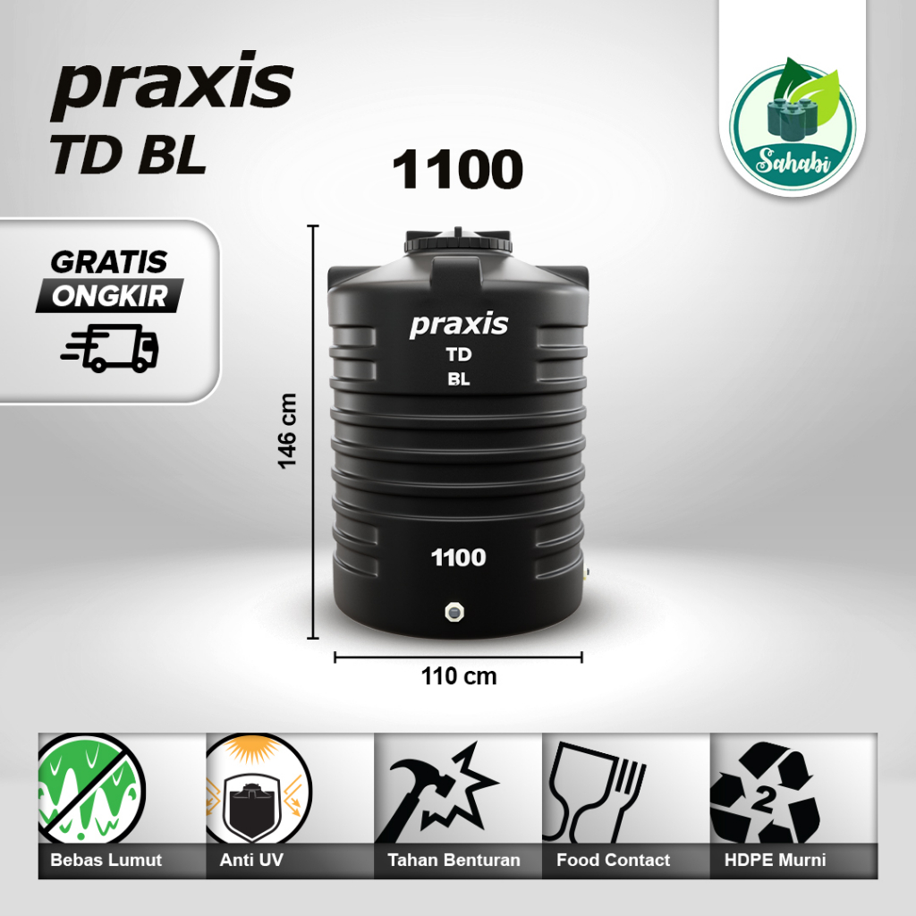 Tandon Air / Toren Air / Tangki Air Murah Praxis TD 1100 Liter