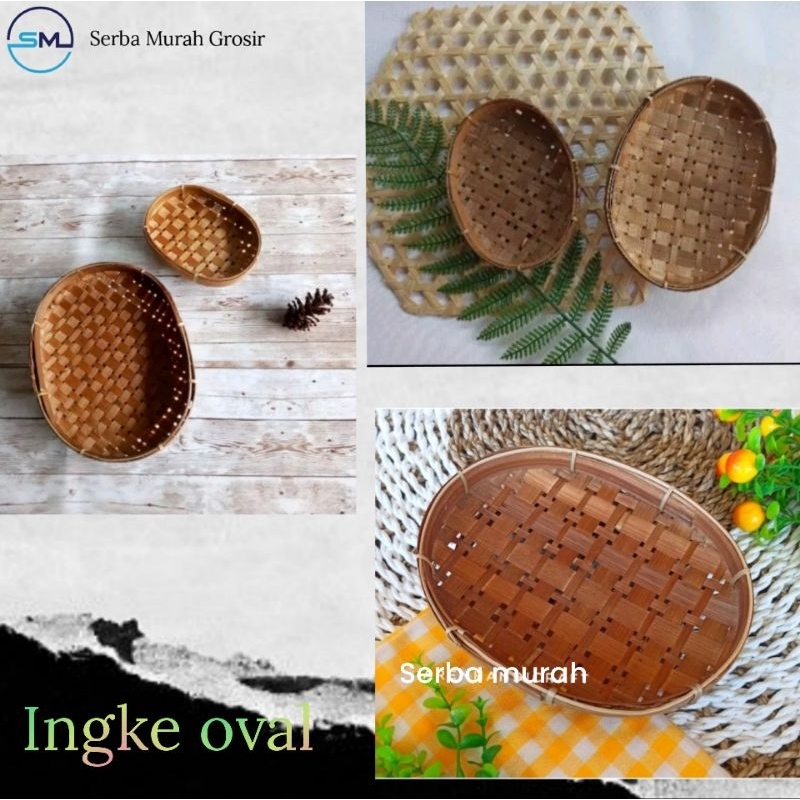 piring bambu/piring bambu lalapan/piring saji unik/ingke oval