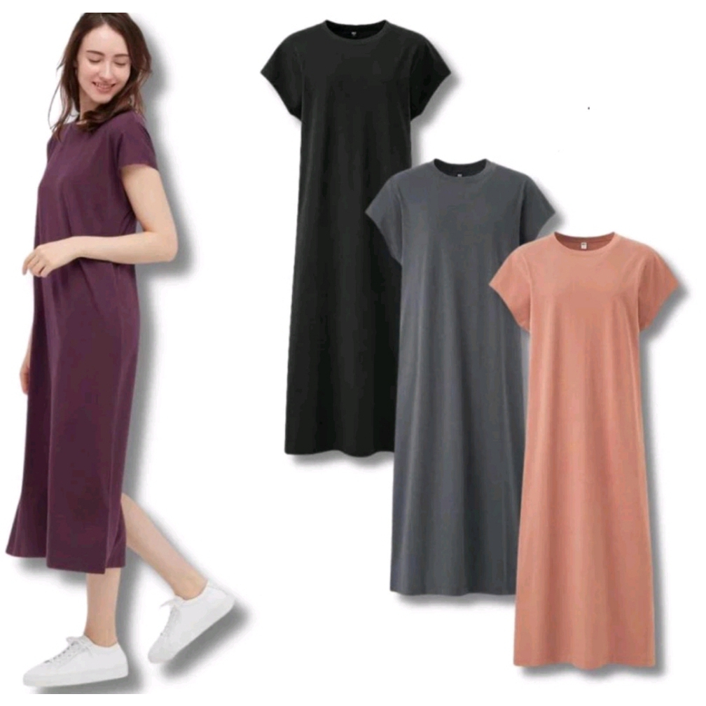 Gu Smooth Cotton Long dress