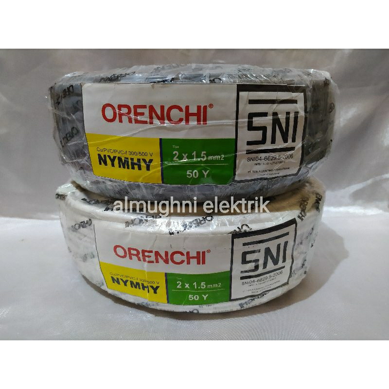 kabel serabut nymhy 2x1.5 orenchi kabel listrik serabut 2x1.5 tembaga murni
