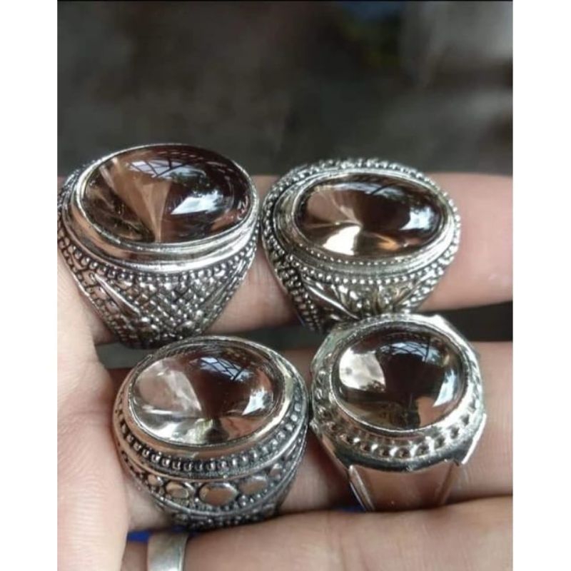 natural batu kecubung/Quartz/Kinyang teh+ring