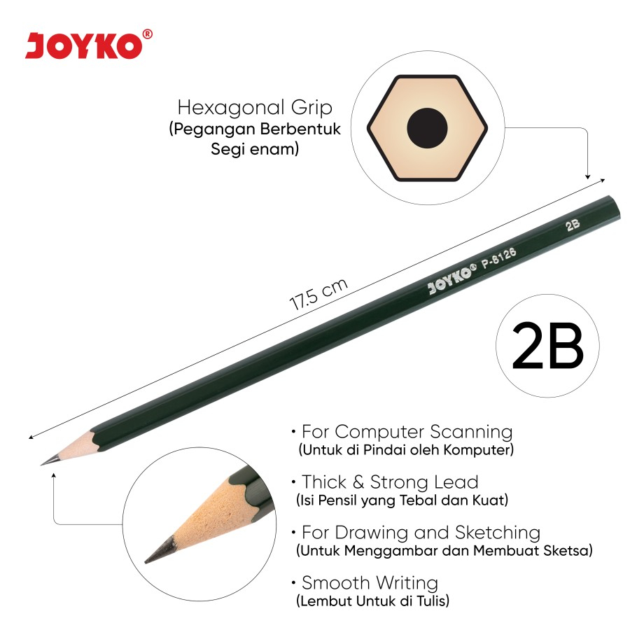 

Pensil Pencil Joyko P-8126 2B 1 Buah