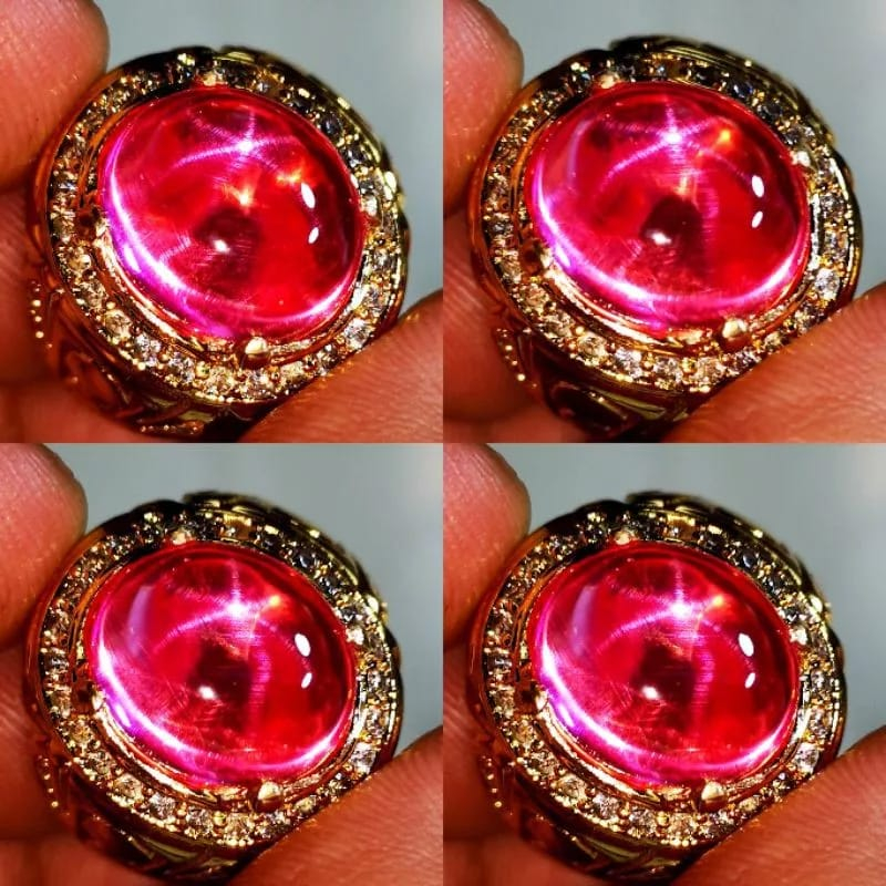 permata ruby star burma top 6 ray star tajam HQ crystal