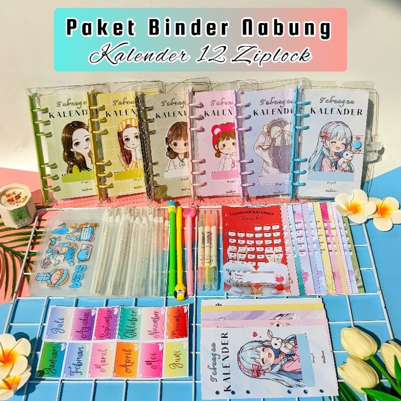 

[12 Ziplock] Paket Binder Nabung Kalender 12 Ziplock tempat uang | Binder Keuangan Murah