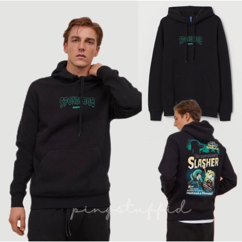 HOODIE HM SPONGEBOB BLACK NEW