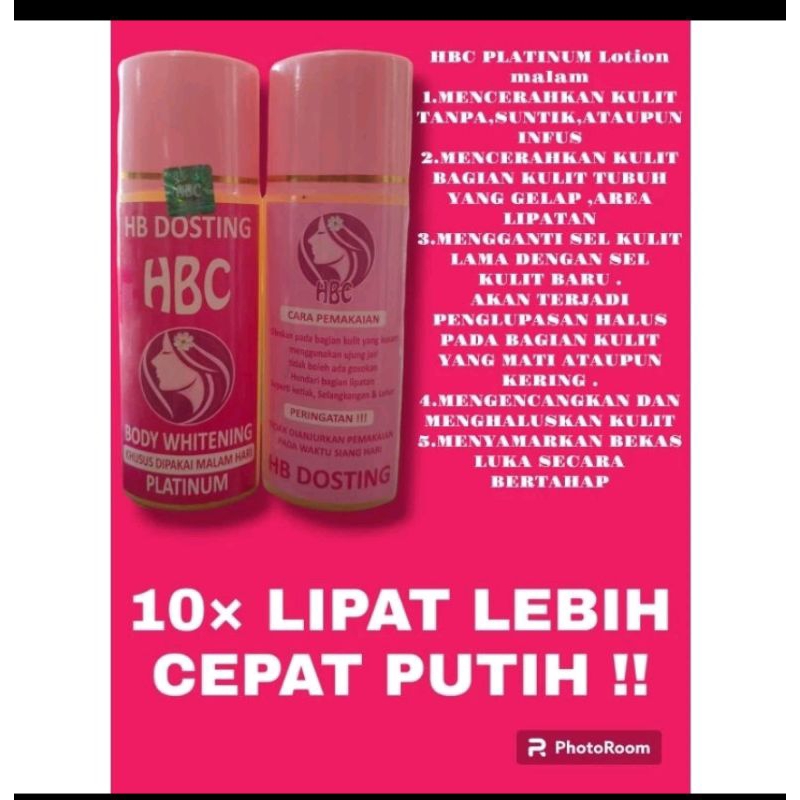 Body lotion night Dosting/Hb platinum HBC Ampuh memutihkan kulit