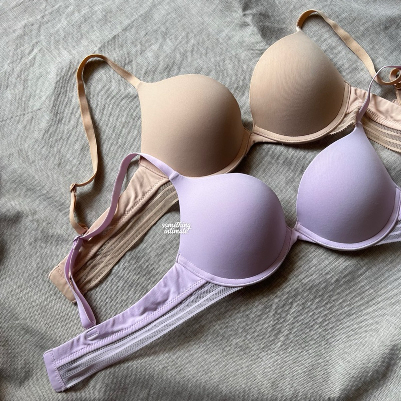 Wacoal Luludi Mood Lovable Seta Dermis Silk Extract Lilac Pushup Bra  / Bh Busa Tebal Push Up Sisa P
