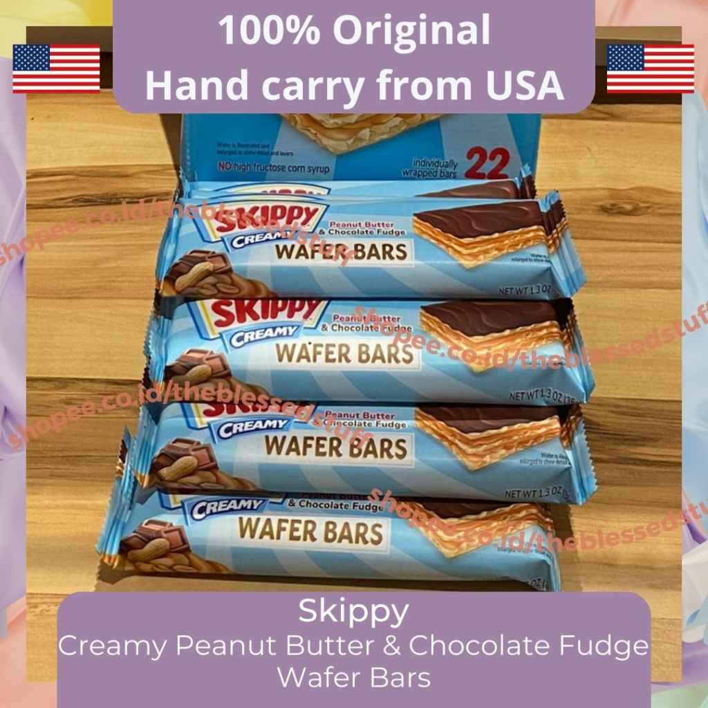 

Skippy Creamy Peanut Butter & Chocolate Fudge Wafer Bars 100% Original USA