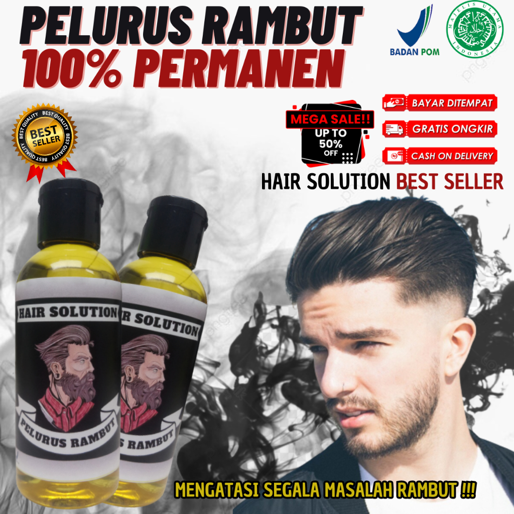 Hair Solution Original 100% Pelurus Rambut Permanen Pria Tanpa Catok