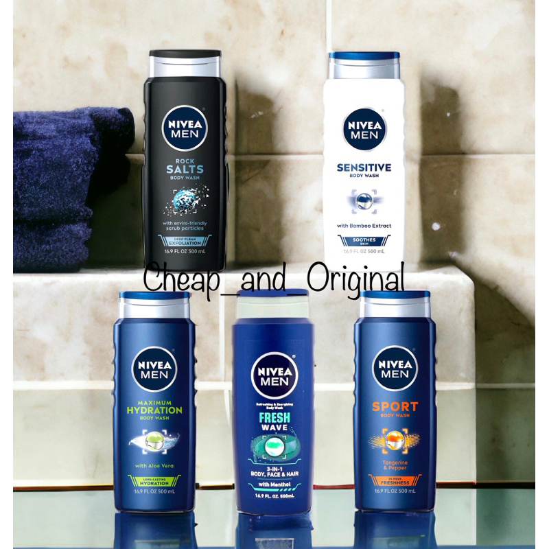 Body Wash Men Nivea 500ml Original USA / Sabun Mandi Pria NEW