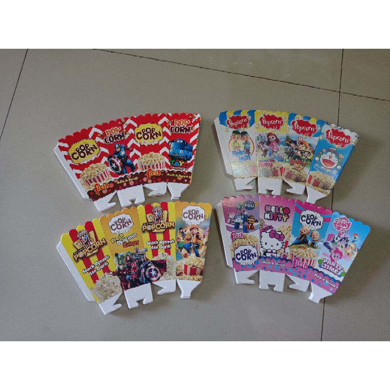 

WADAH POPCORN 12x6 cm/ PAKET HEMAT KERTAS POPCORN 12x6 cm DAN PLASTIK POPCORN/TERLARIS/TERMURAH.
