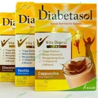 

Diabetasol susu nutrisi khusus diabetes CAPPUCINO/ COKLAT / VANILA 170gr