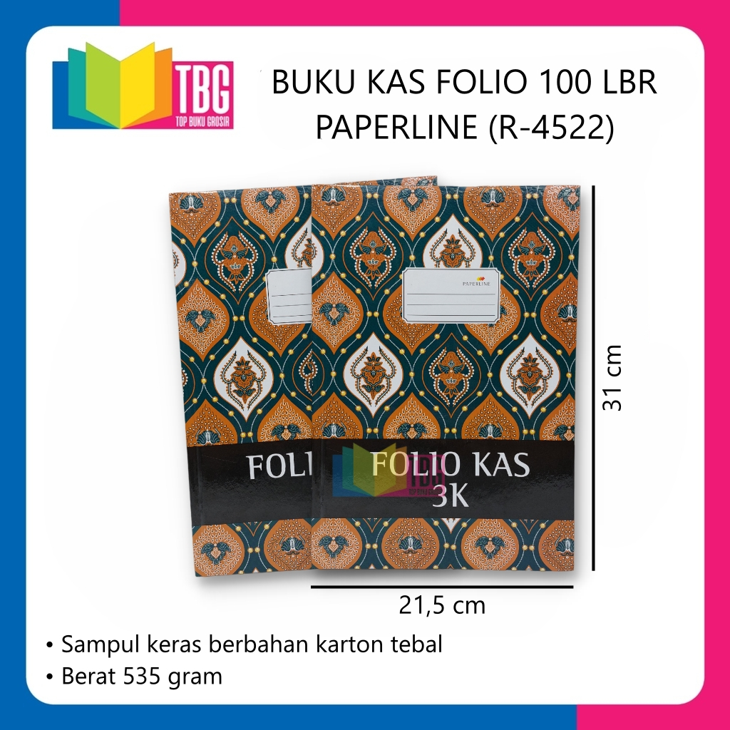 

1 PCS BUKU KAS FOLIO 100 LEMBAR PAPERLINE BUKU CATATAN KEUANGAN CASHBOOK (R-4522)