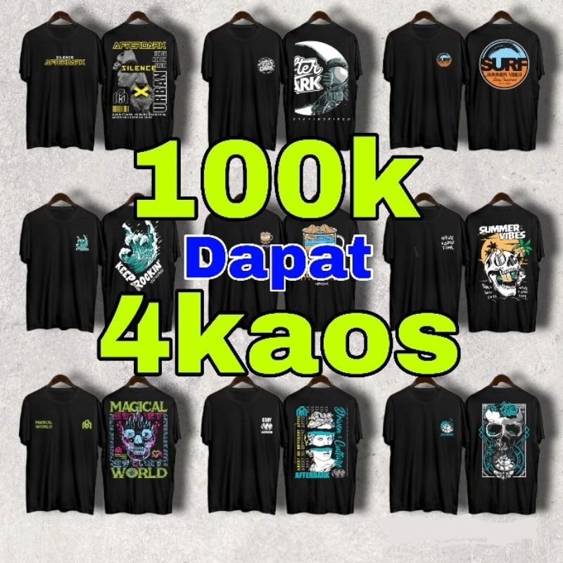 KAOS PRIA KAOS KATUN 100k dapat 4 BAJU KAOS PRIA KEREN KAOS TERBARU