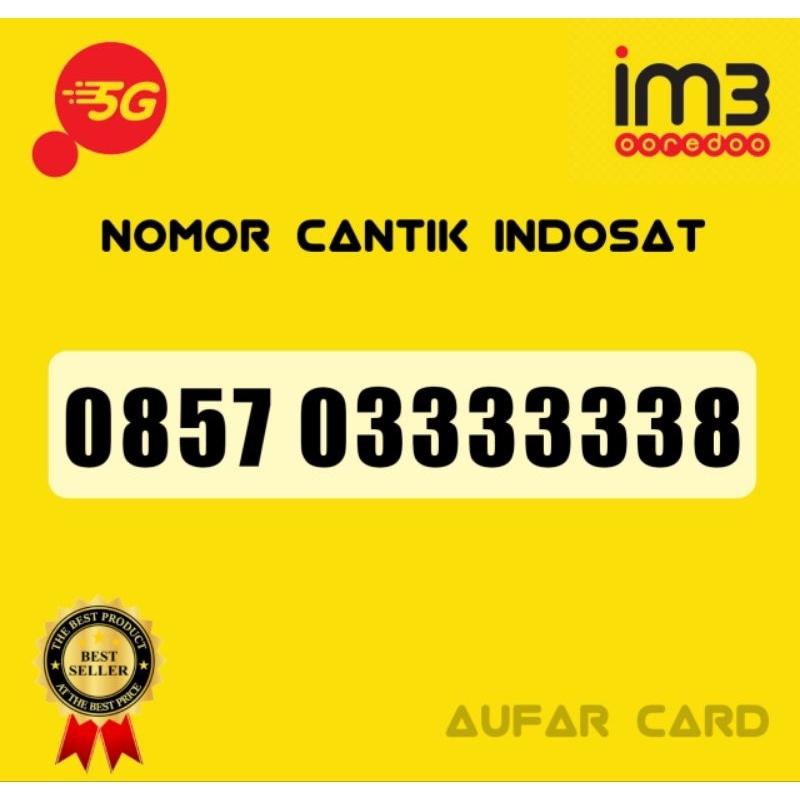 Kartu Perdana Nomor Cantik Indosat Im3 Hexa 333333 heksa 3333338 333338 33338 3338 333 333