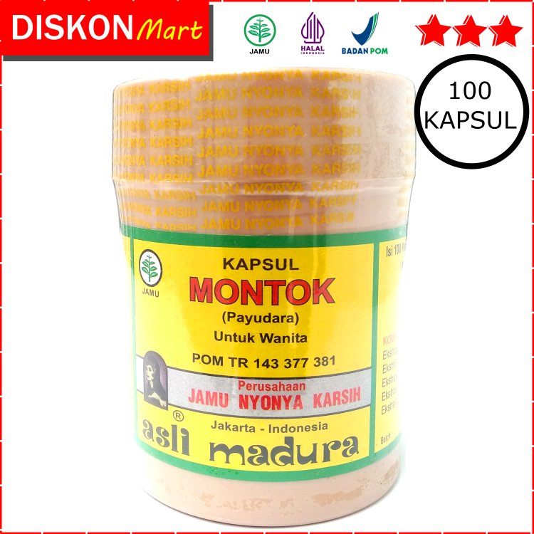 MONTOK PAYUDARA JAMU NYONYA KARSIH 100 KAPSUL  ASLI MADURA OBAT HERBAL PENAMBAH NAFSU MAKAN ALAMI BP