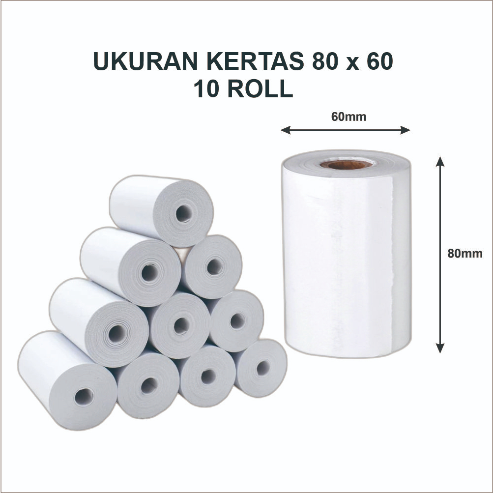 

Kertas Thermal Ukuran 80mm x 60mm