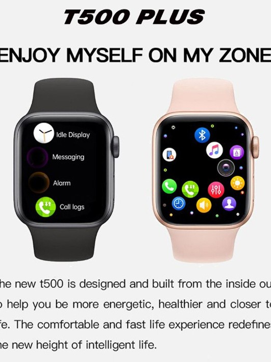 Jam Tangan Smartwatch T500 Plus Smart Watch T500+ Hiwatch Mendukung Monitor Denyut Jantung Pesan Pen