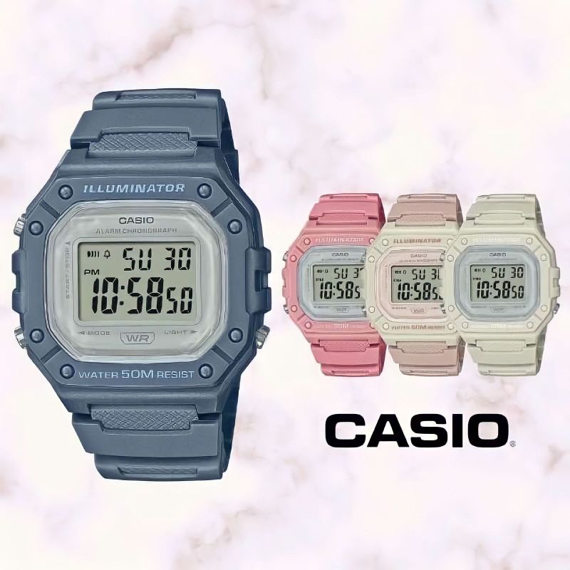 Jam Tangan Unisex Casio W-218HC-2AVDF / W-218HC-4AVDF / W-218HC-4A2VDF / W-218HC-8AVDF Digital Origi