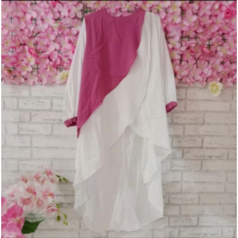 blouse tunik big size/blouse putih polos big size