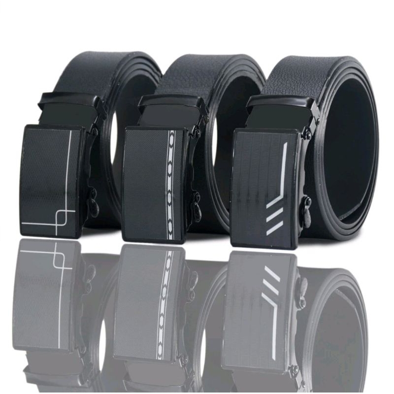 Ikat Pinggang Kulit Kepala Besi Gesper Pria Kulit Kepala Bahan Besi Sabuk Pria Kulit