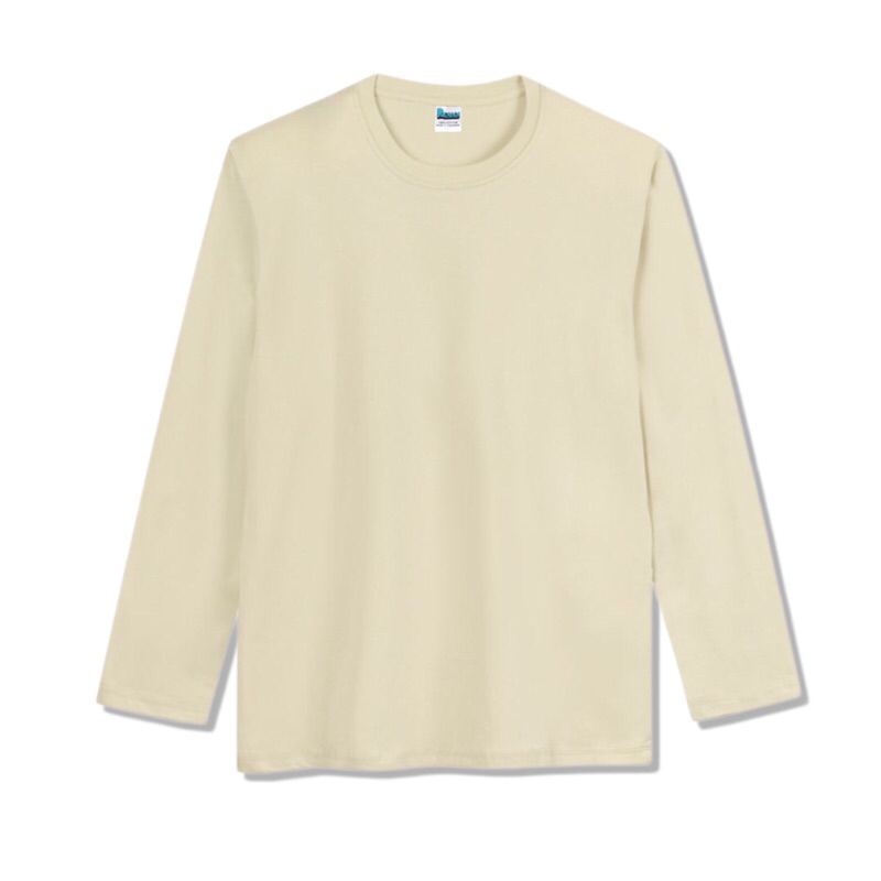 Kaos Polos Lengan Panjang Cotton Combed 30s Pria Wanita Unisex - Cream
