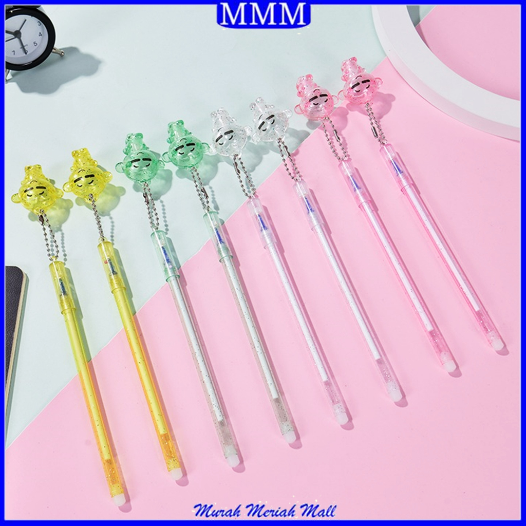 

MMM Pena Glitter Karakter Cute Monkey Blue Ink Gel Bisa di Hapus Pulpen Gantungan Tiup warna warni Alat Tulis Sekolah Kantor Souvenir