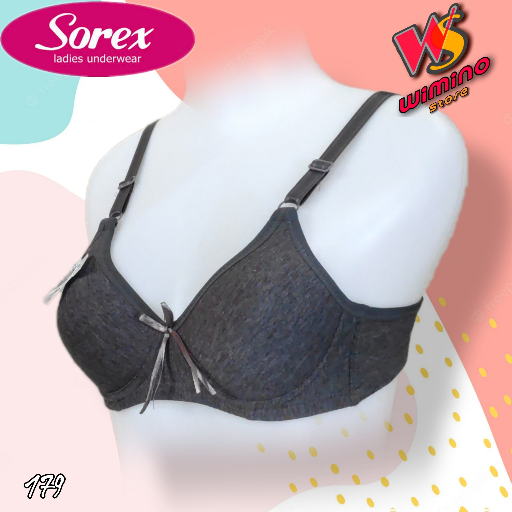 W179 Sorex Bra / Bh Busa Tanpa Kawat Cup Sedang B Dua Pengait Size 32 - 38