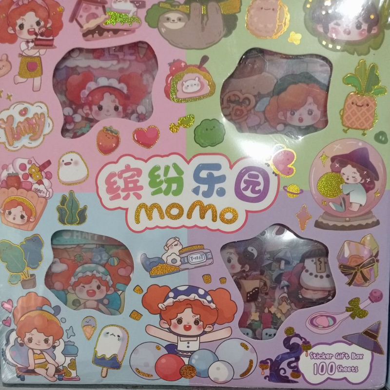 

STIKER MOMO STIKER VIRAL KARAKTER STIKER TUMBLER 1BOX ISI 100 LEMBAR PROMO