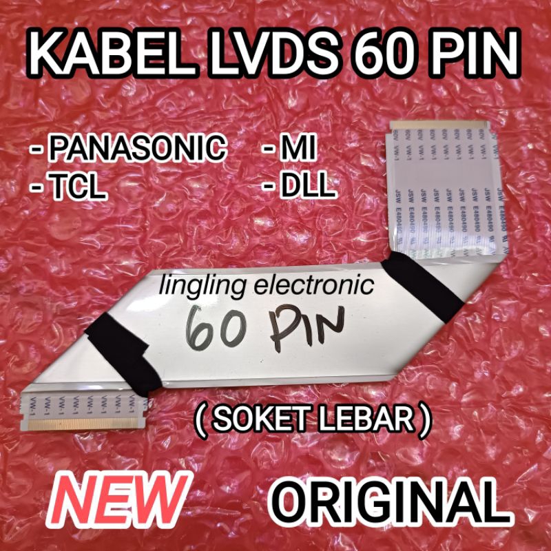 KABEL LVDS 60 PIN SOKET LEBAR PANASONIC TCL MI ORIGINAL NEW