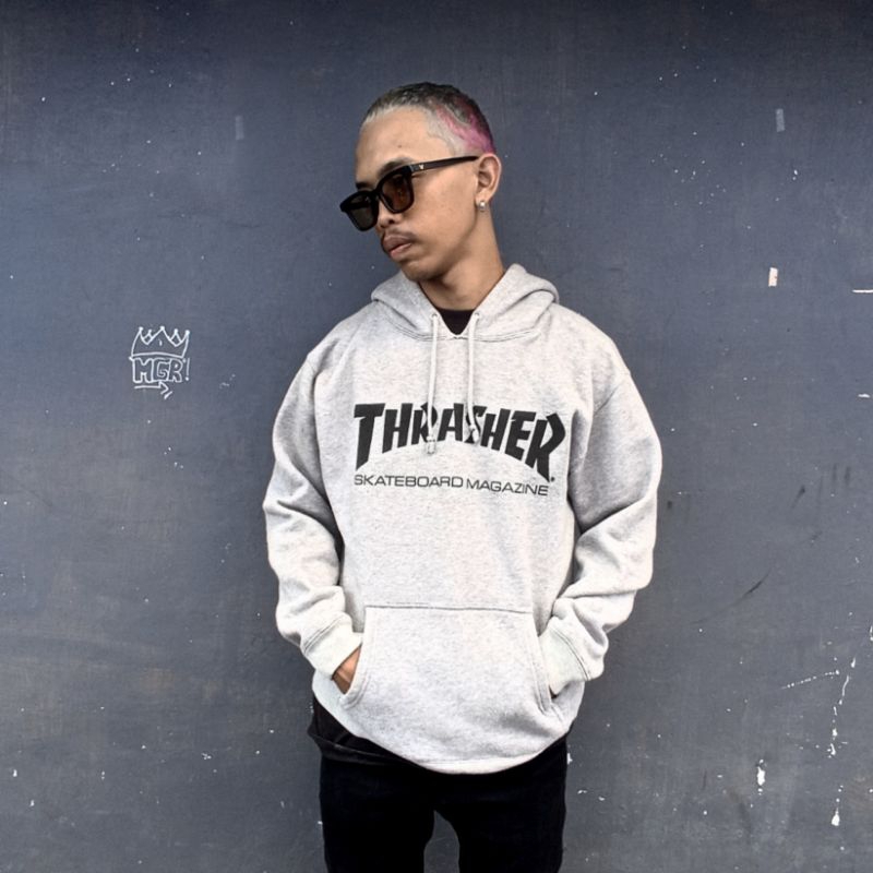 THRASHER SKATEMAG HOODIE GREY