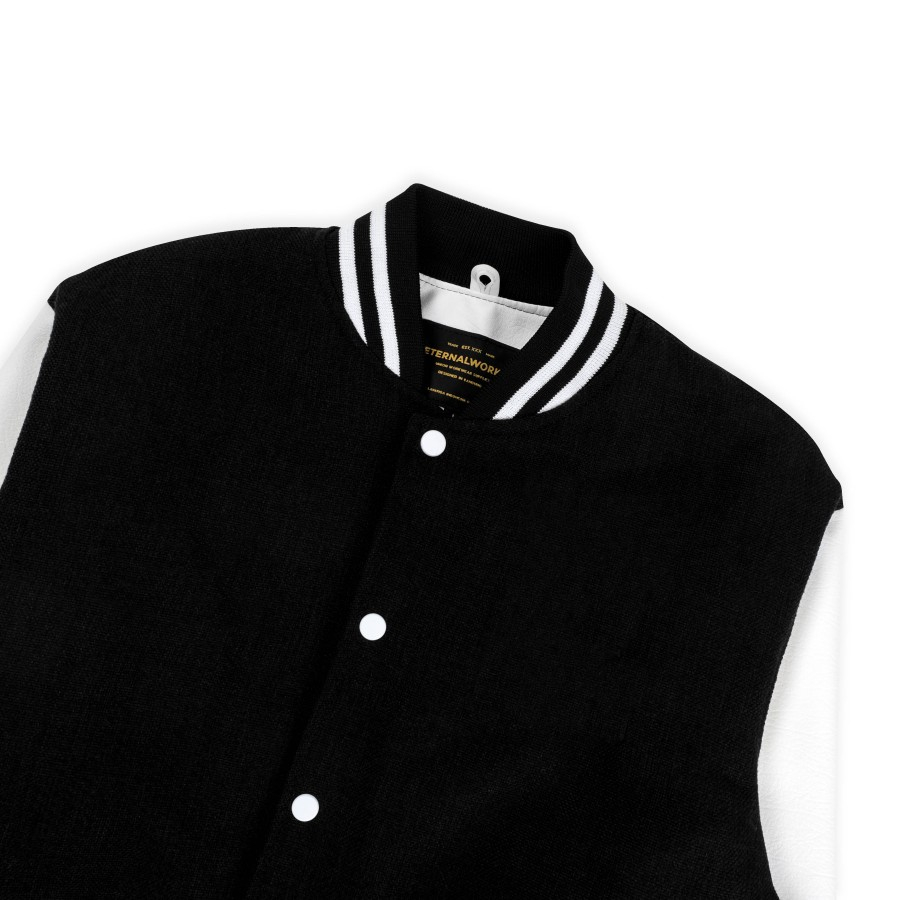 HOT PRODUCT ETERNALWORKS - Varsity Jacket Black White