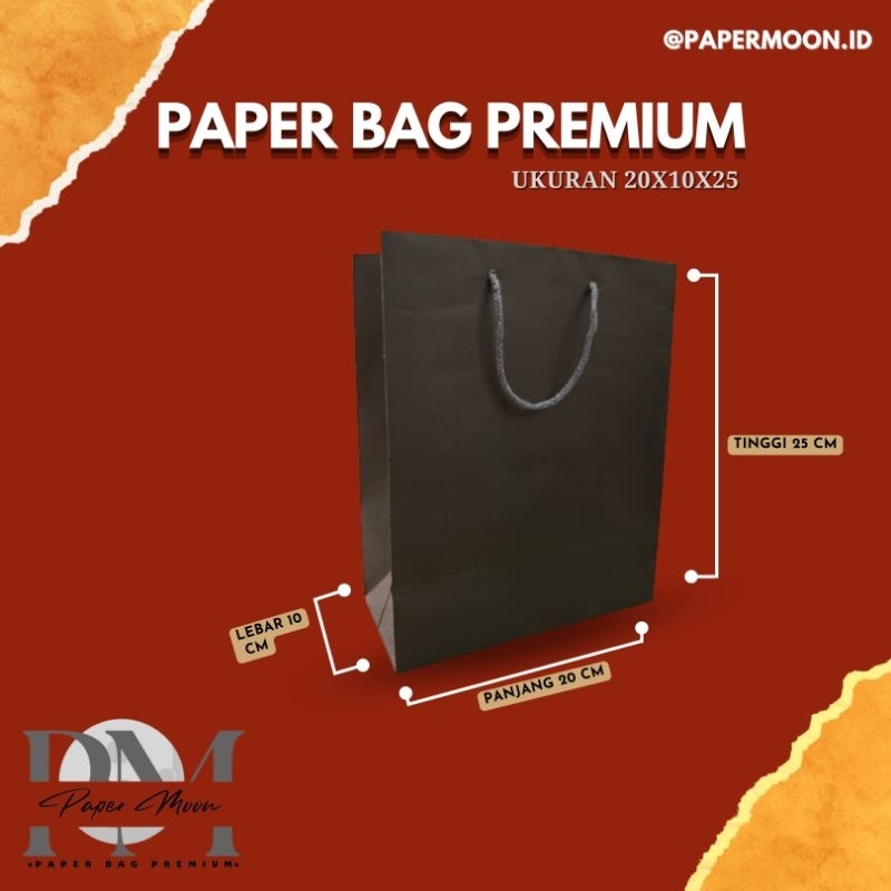 

Paperbag 20x10x25 (PxLxT) Craft Hitam (1 Lusin)
