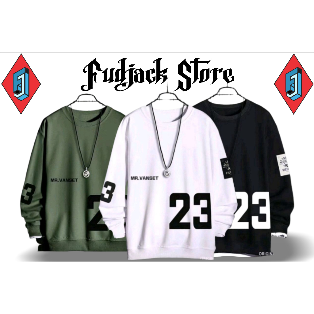 sweater crewneck lengan panjang MR.VANSET/basic pria&wanita