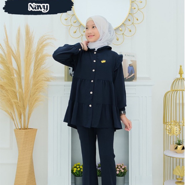 Setelan Anak Perempuan Set Chika set 2in1 7-15 Thun Gamis One Set Anak Perempuan- Setelan Gamis Anak