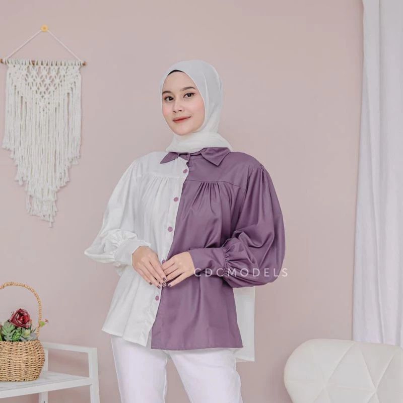 Pakaian wanita dierra shirt oversize blouse baju Muslim